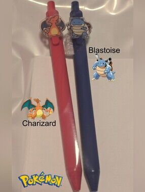 Pokemon Charizard & Blastoise Silicone Gel Pen Duo